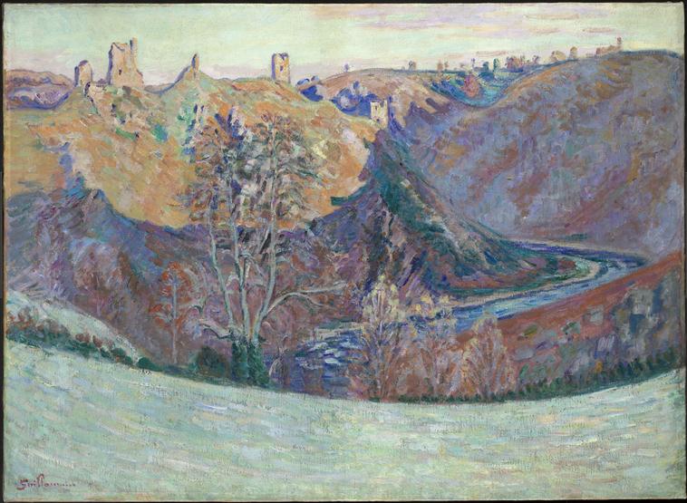 Crozant, ruinerna vid Creuse-sidan, på morgonen - Armand Guillaumin