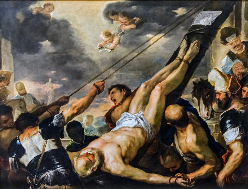 Kristi korsfästelse av helige Petrus - Luca Giordano