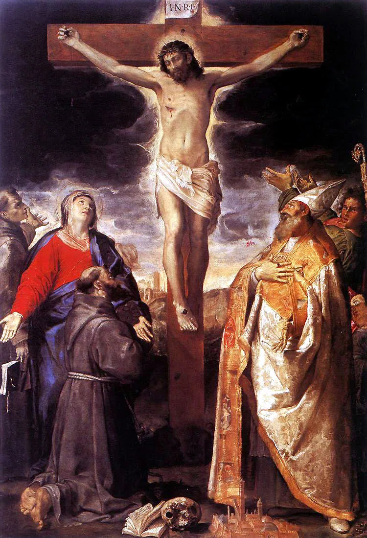 korsfästelse med helgon - Annibale Carracci
