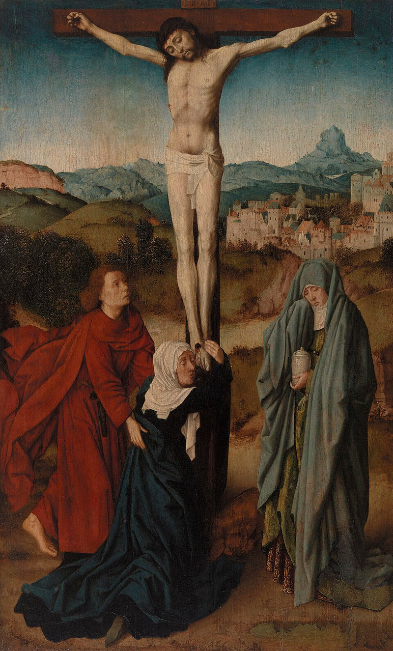 Korsfästelse med Jungfru Maria, Sankt Johannes och Maria Magdalena - Gérard David