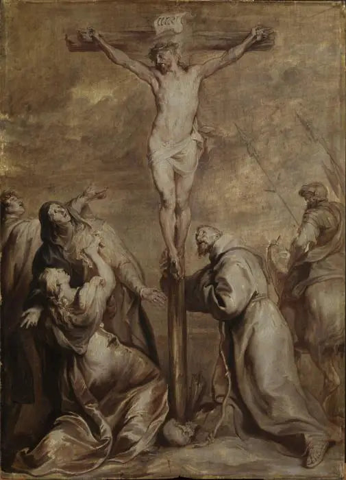 Korsfästelsen med helige Franciskus - Antoine van Dyck