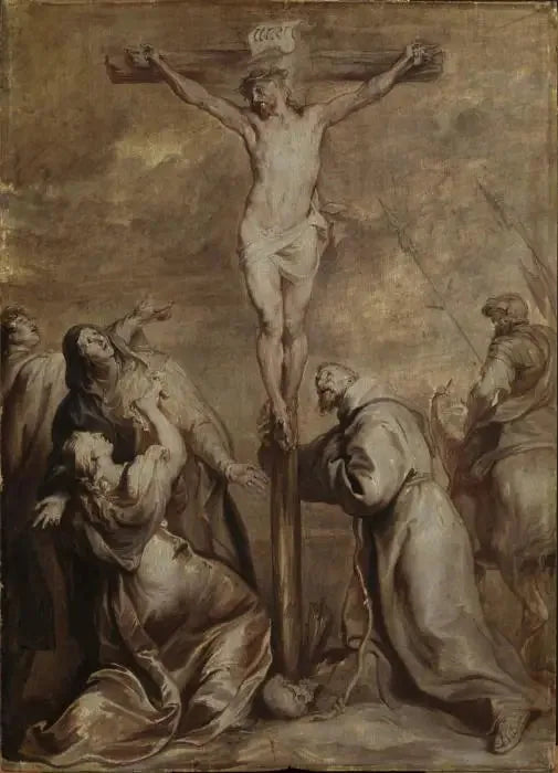 Korsfästelsen med helige Franciskus - Antoine van Dyck