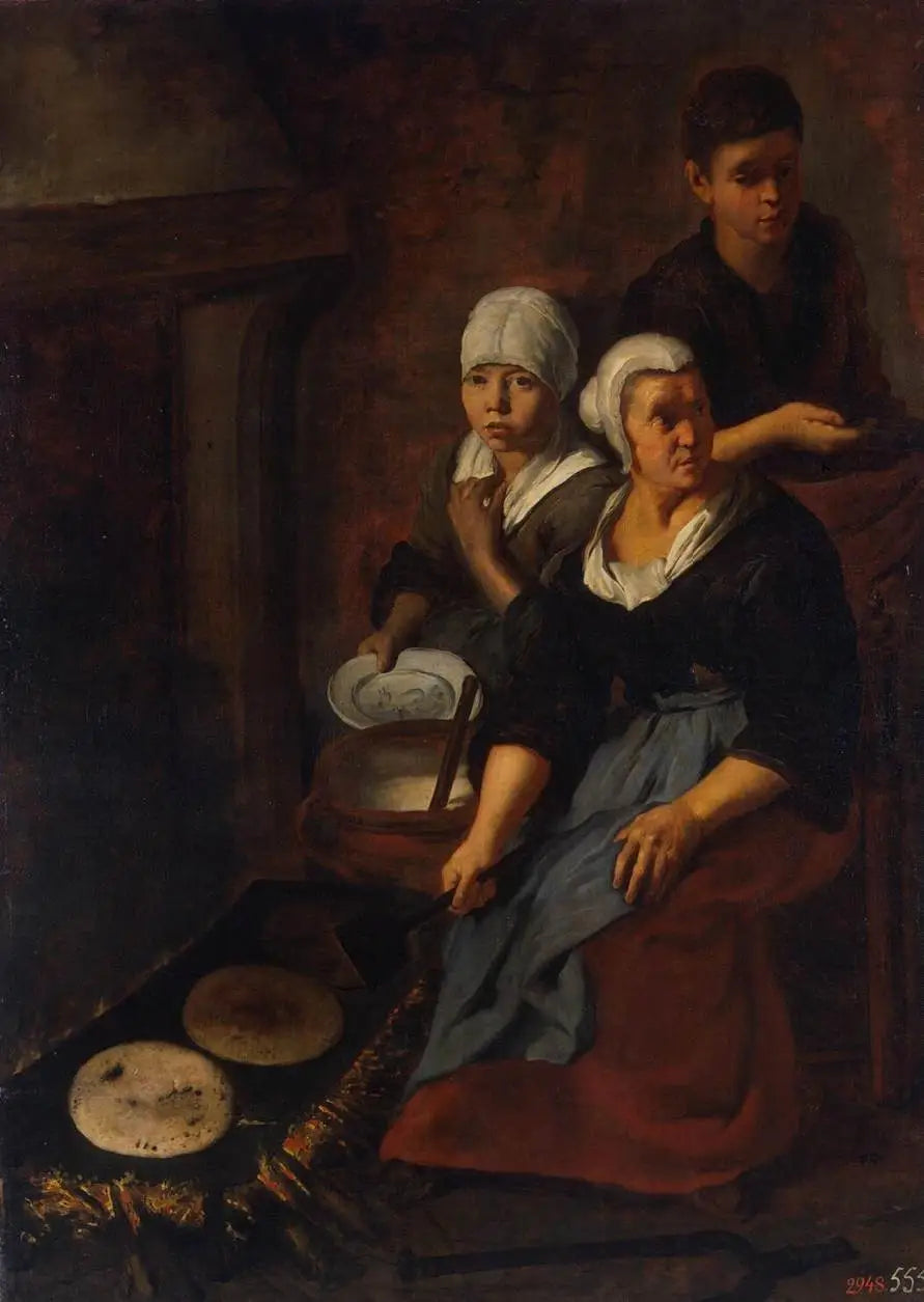 Tillagning av platta pannkakor - Bartolomé Esteban Murillo