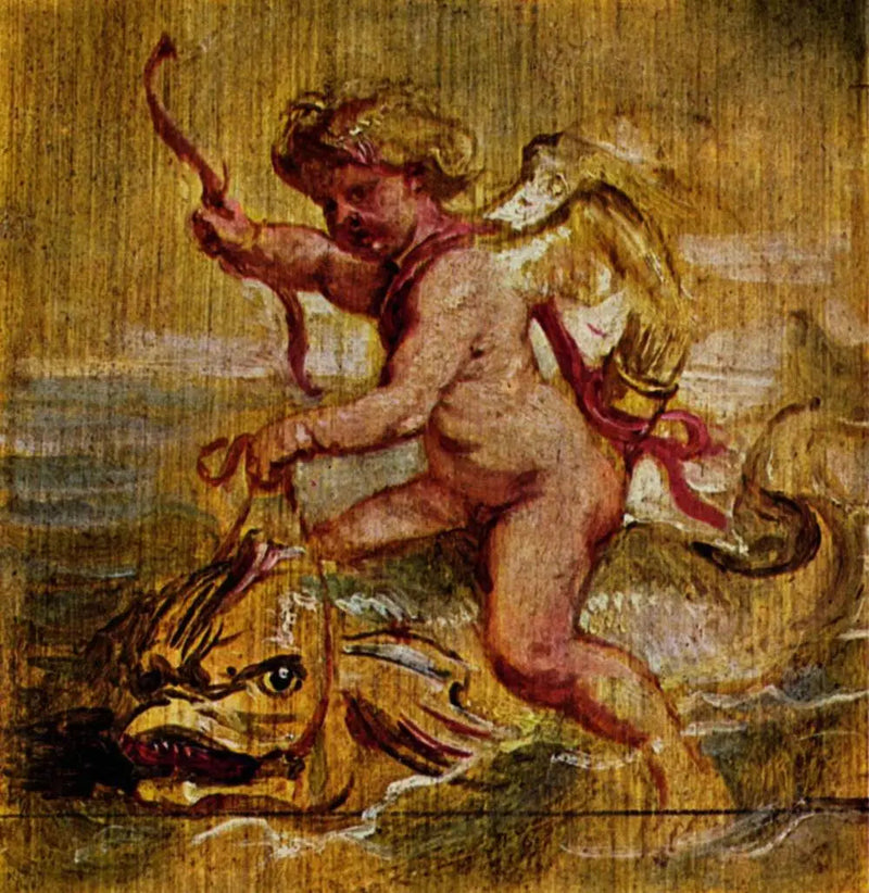Cupido som rider på en delfin - Peter Paul Rubens