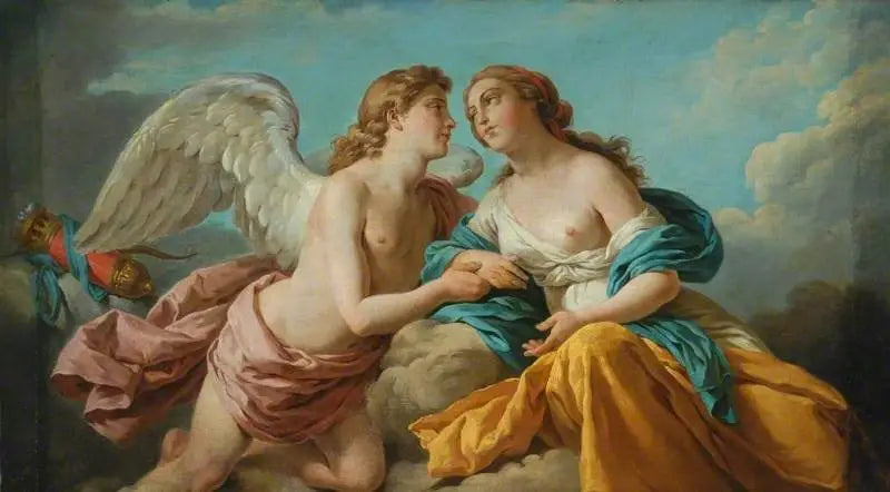 Cupido och Psyche, allegori över de fem sinnena - Louis Jean François Lagrenée
