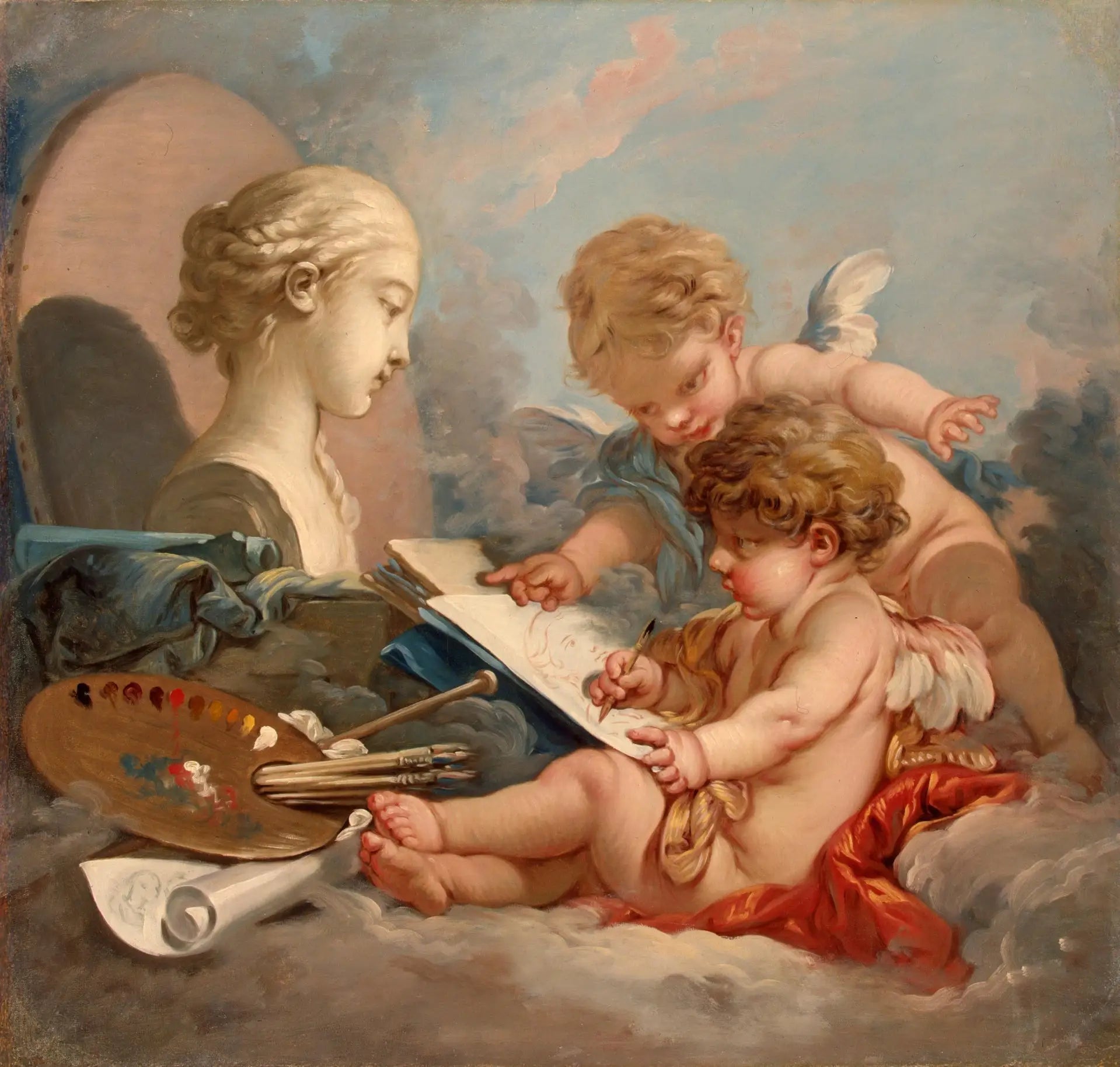Cupidons. Allégorie de la peinture - François Boucher - Alpha Reproduction