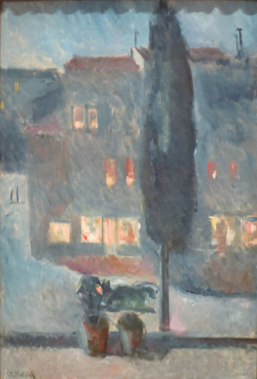 Cypresser i månsken - Edvard Munch