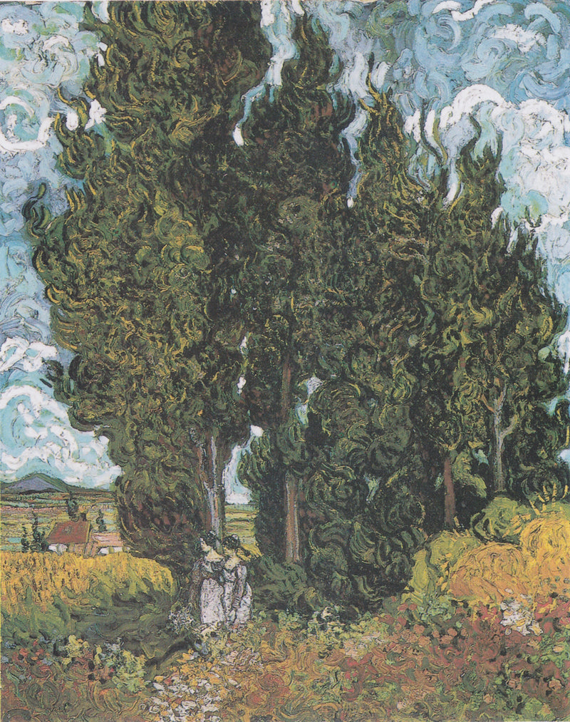 Cypresser med två figurer - Vincent van Gogh