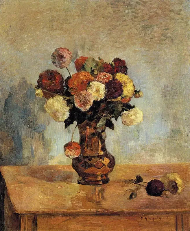Dahlior i en kopparvas - Paul Gauguin