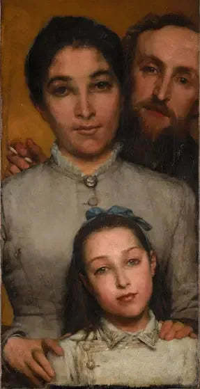 Dalou, hans fru och dotter - Lawrence Alma-Tadema