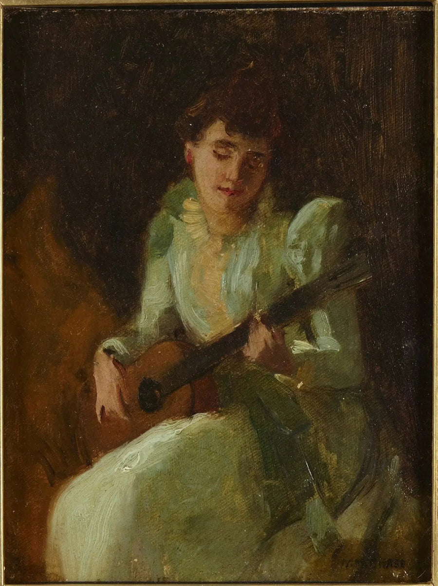 Kvinnor som spelar gitarr - William Merritt Chase