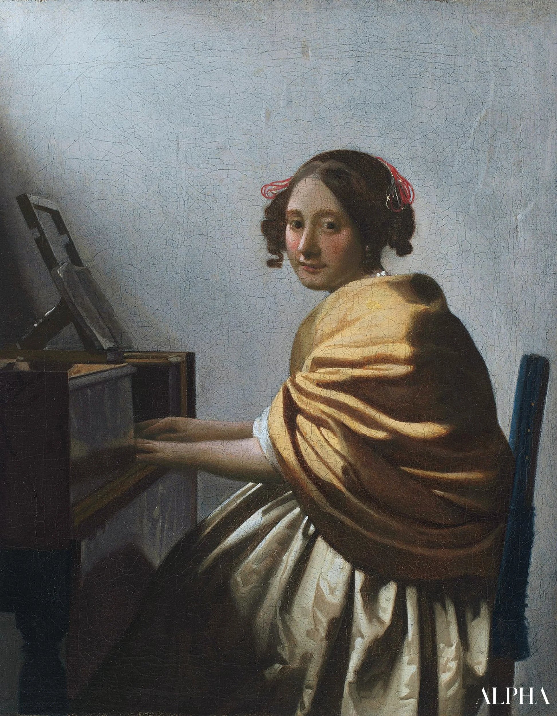 Dame jouant du virginal - Johannes Vermeer - Reproductions de tableaux et peintures haut de gamme