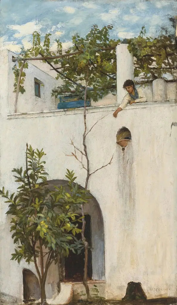 Dame på en balkong, Capri - John William Waterhouse