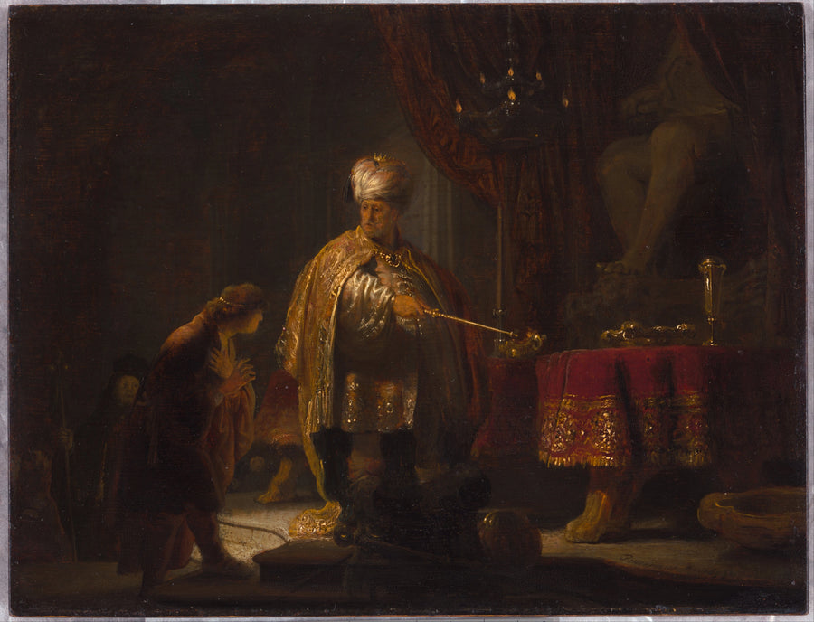 Daniel och Cyrus framför idolen Bel - Rembrandt