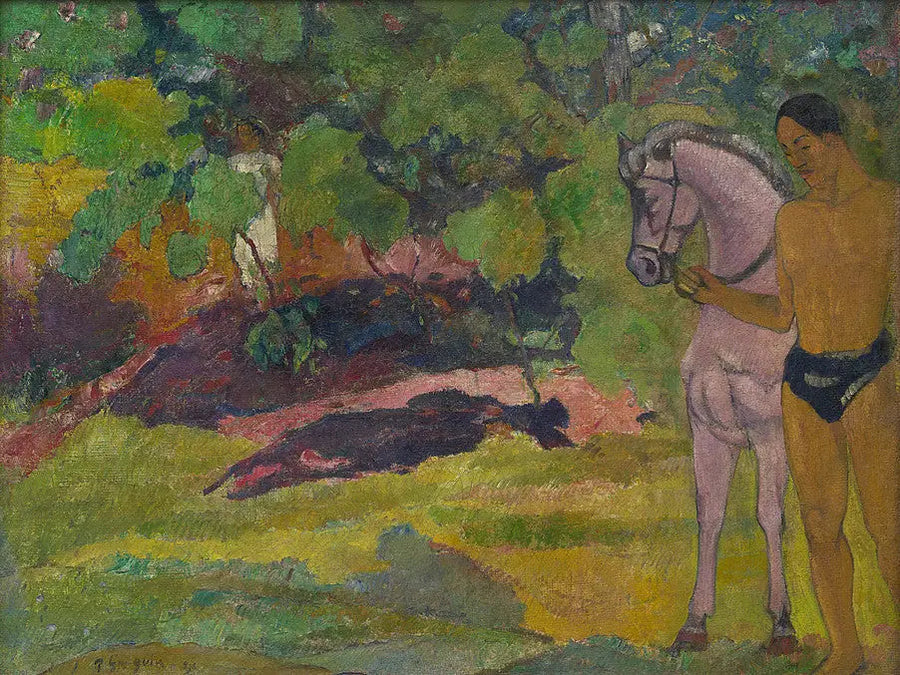 I vanvagnen, man och häst - Paul Gauguin