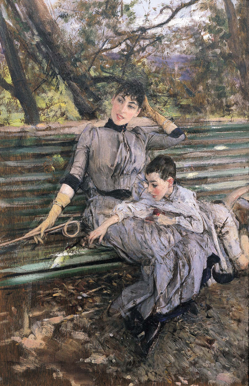 I trädgården. Alaide och Ottavio Banti - Giovanni Boldini