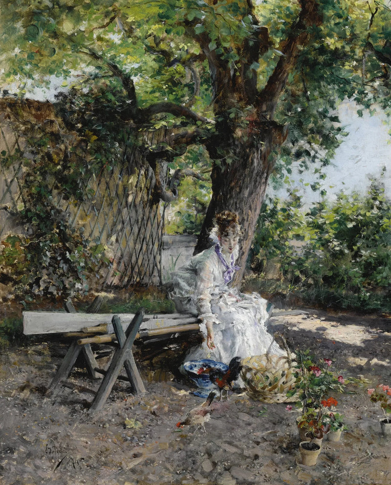 I trädgården - Giovanni Boldini