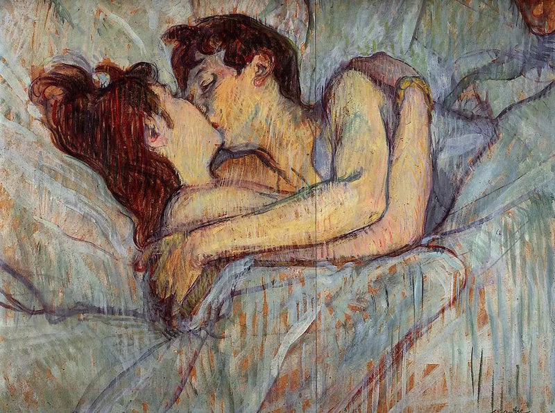 I sängen, kyssen - Henri de Toulouse-Lautrec