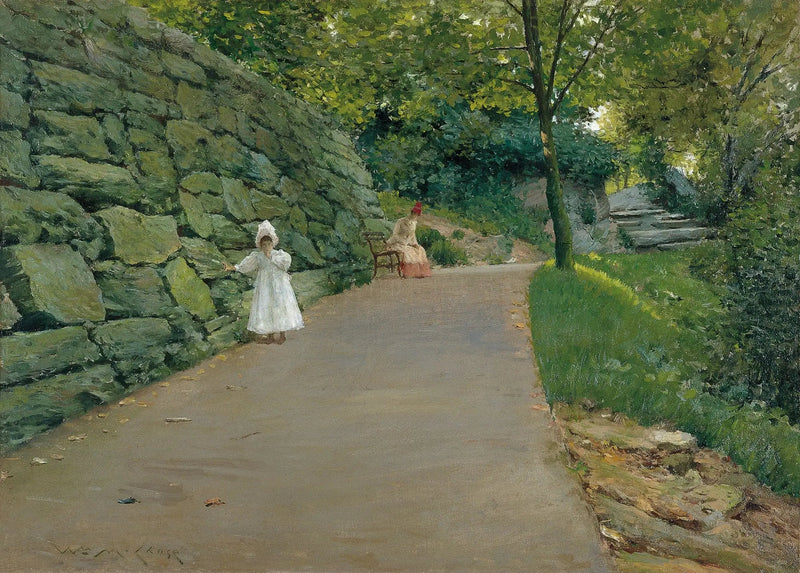 I parken (en sidoväg) - William Merritt Chase
