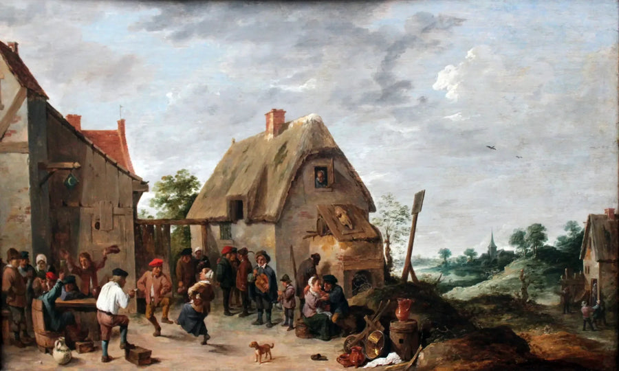 Dans på byns marknad - David Teniers den yngre