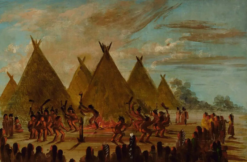 Krigsdans, Sioux - George Catlin