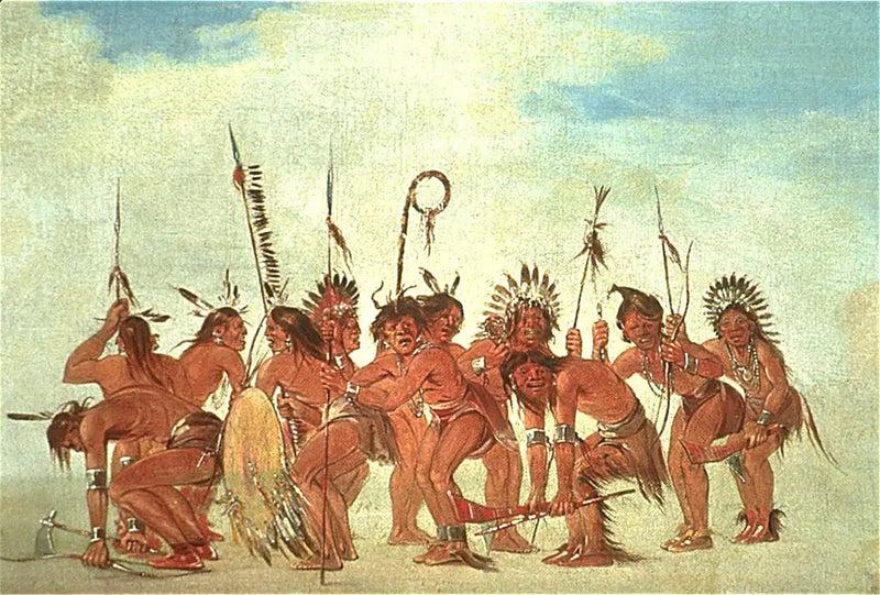 Dansens av de modiga vid Fort Snelling - George Catlin