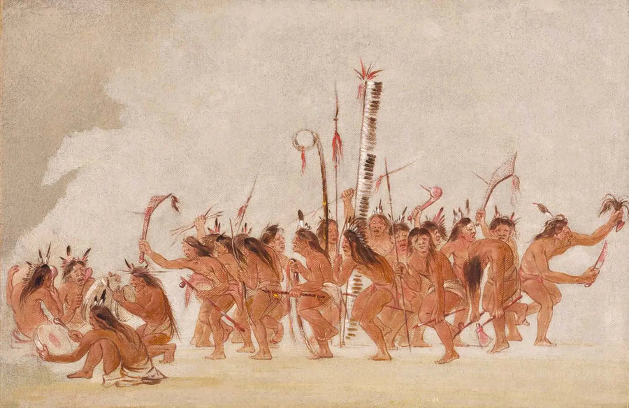 Dans av krigarna, Ojibwa - George Catlin