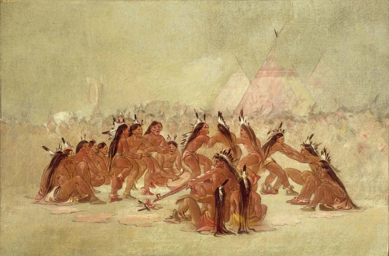 Dansen av calumet, Assiniboine - George Catlin