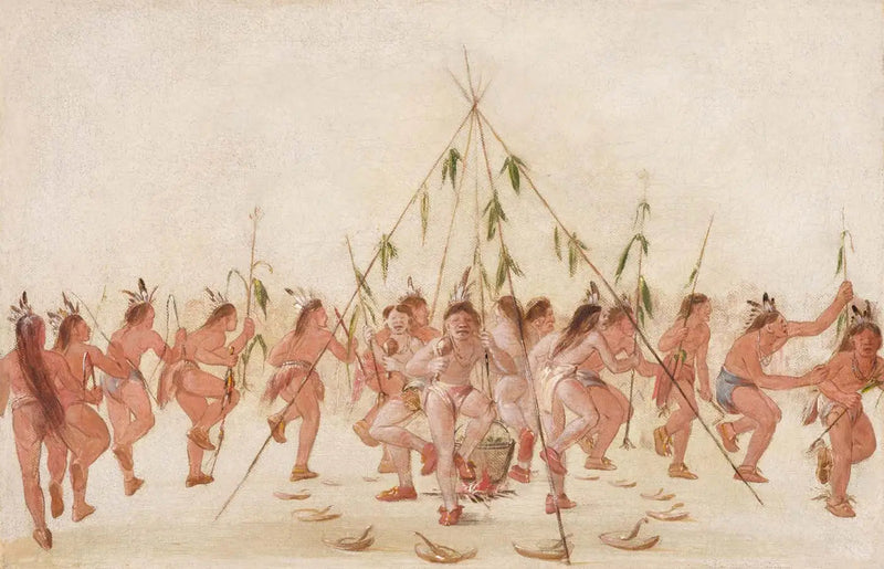 Grön maisdans, Hidatsa - George Catlin