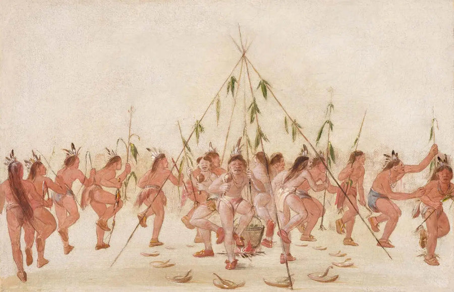 Grön maisdans, Hidatsa - George Catlin