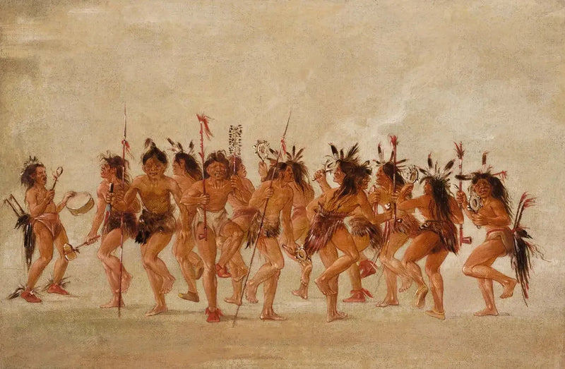 Dansande tiggare, Teton-flodens mynning - George Catlin