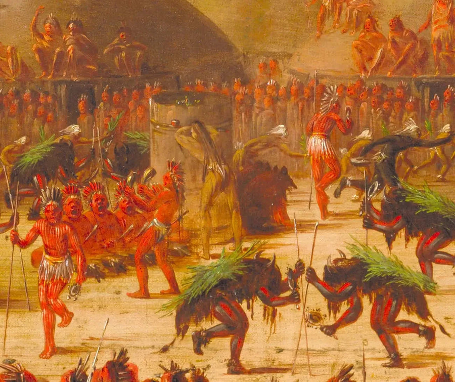 Tjurens dans, Mandan-ceremoni O-kee-pa - George Catlin