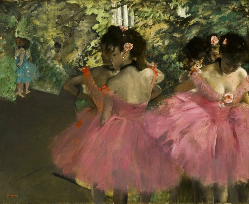 Dansande kvinnor i rosa - Edgar Degas