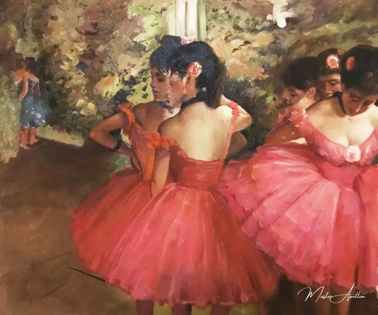 Danseuses en rose - Edgar Degas - Reproductions de tableaux et peintures haut de gamme