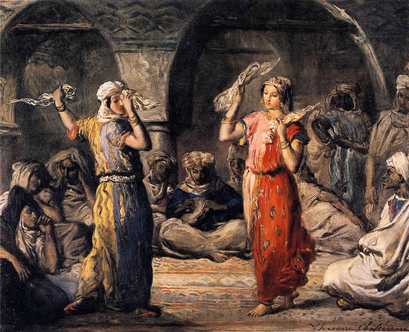 Mooriska dansare i Constantine (Algeriet). Dans med näsdukar. - Théodore Chassériau