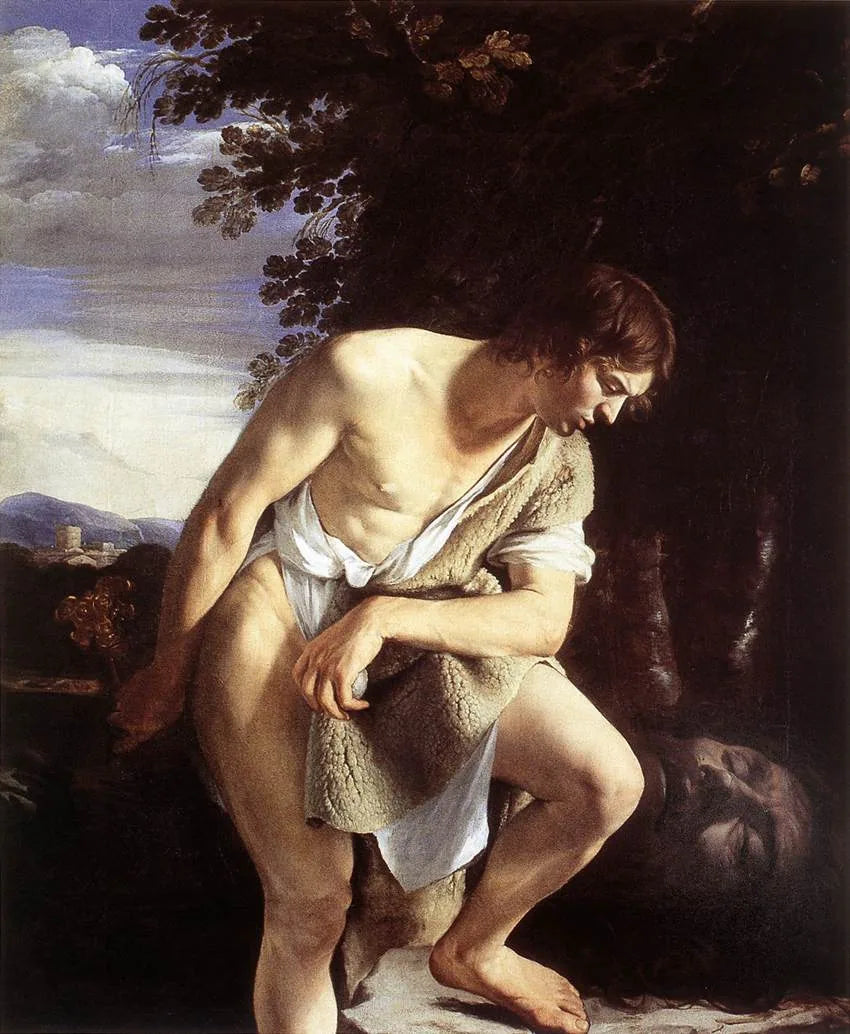 David som betraktar Goliaths huvud - Orazio Gentileschi