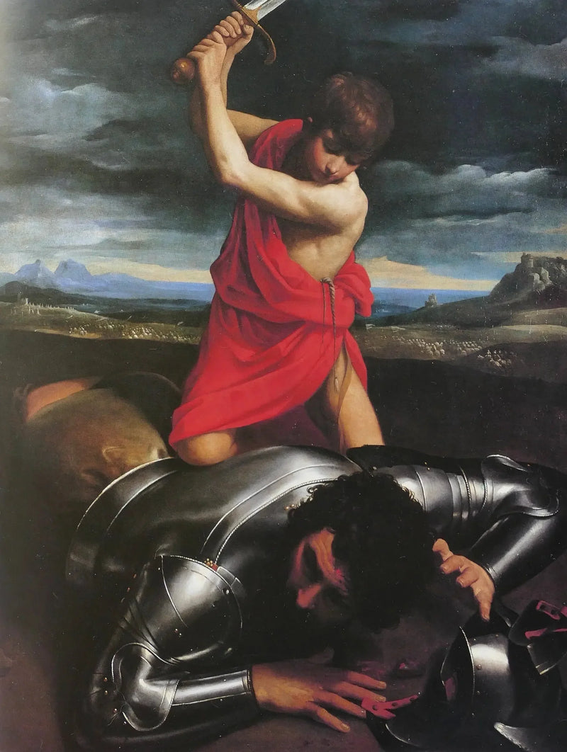David som hugger av Goliat - Guido Reni