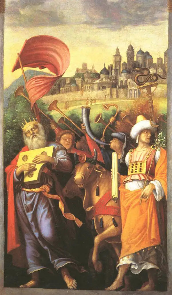 David framför Ark of the Covenant - Antonio da Correggio