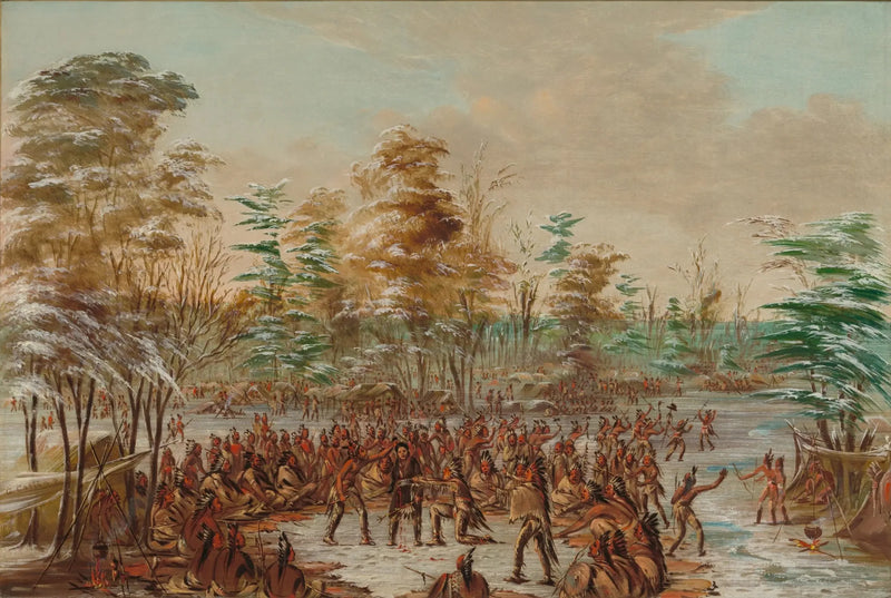 De Tonty som begär fred i iroquoisbyn. 2 januari 1680 - George Catlin
