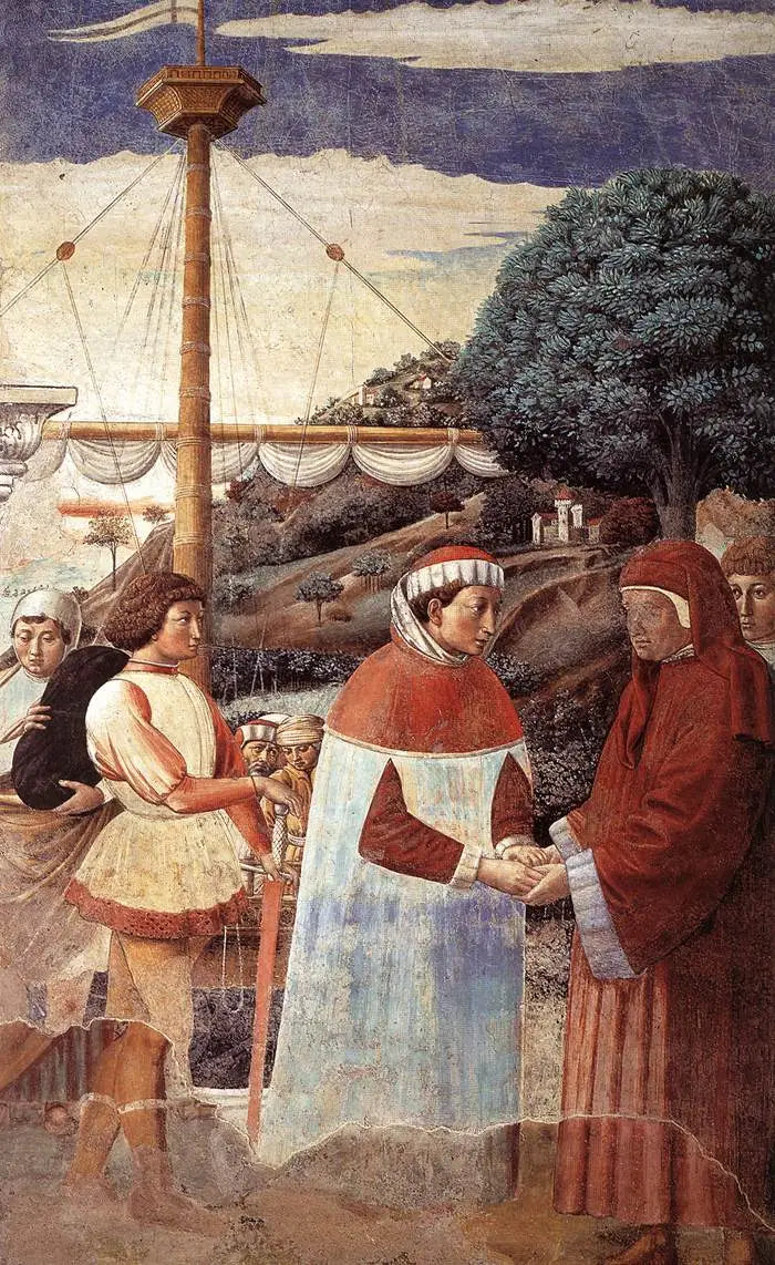 Landstigning vid Ostia (scen 5, östväggen) - Benozzo Gozzoli
