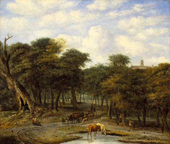 Déboisement avec du bétail - Adriaen van de Velde image 1 tableau peint à l’huile sur toile