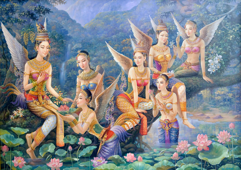 Gudinnan Kinnaree  | 170 x 120 cm