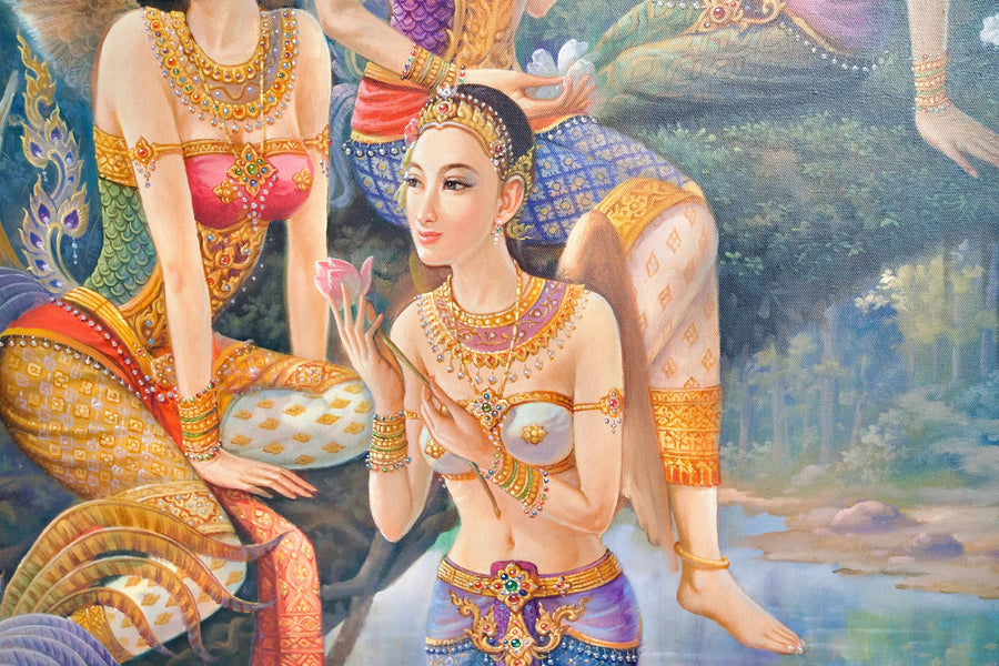 Gudinnan Kinnaree  | 170 x 120 cm