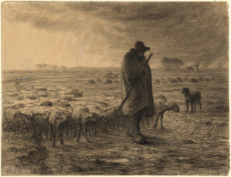 Shepherd Returning with His Flock - Jean-François Millet