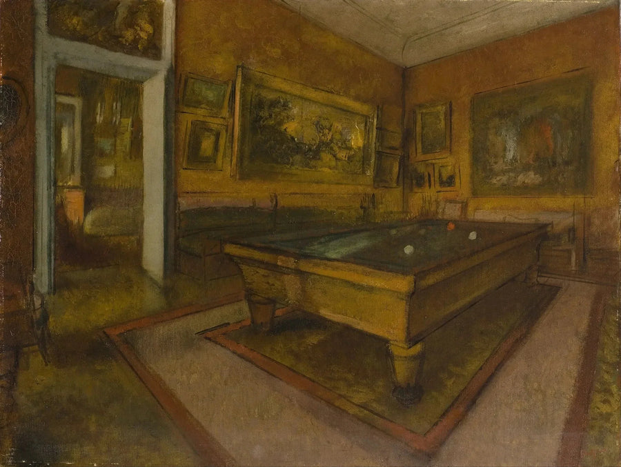 Billiardsalongen i Ménil-Hubert - Edgar Degas