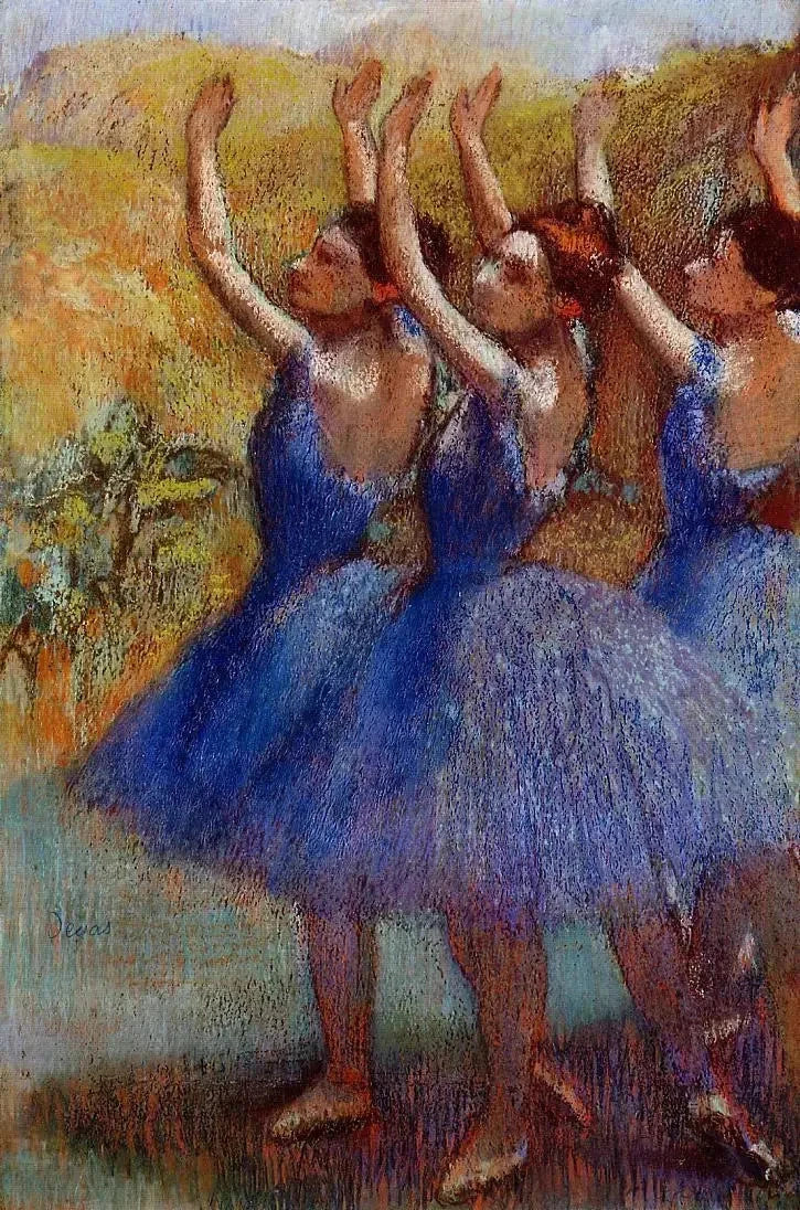 Tre dansöser i lila tutus - Edgar Degas