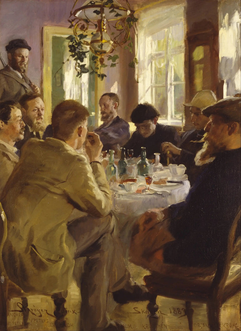 Frukost med konstnärer på hotell Brøndum - Peder Severin Krøyer