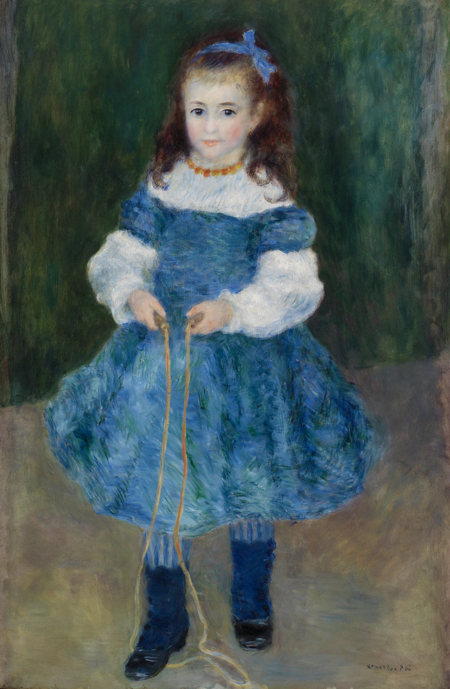 Flicka med hopprep (Porträtt av Delphine Legrand) - Pierre-Auguste Renoir