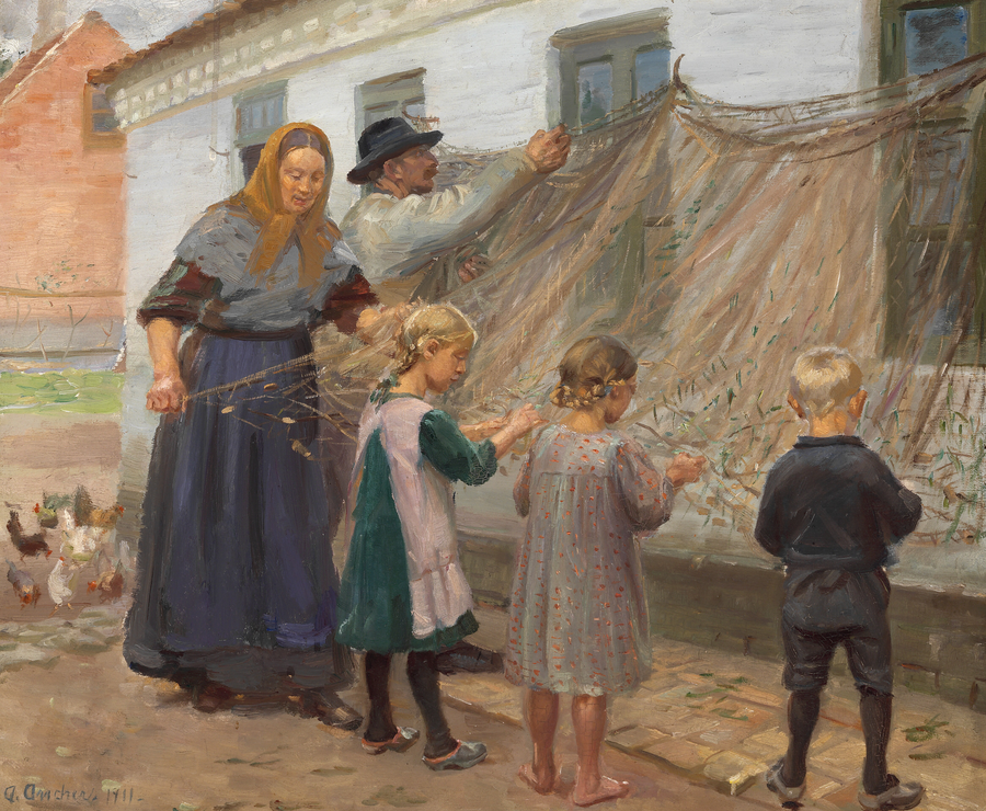 Rädda fisknätet. - Anna Ancher