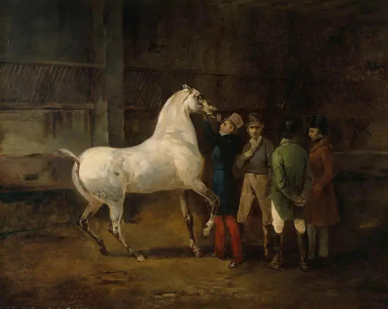 Demonstration av en vit häst - Théodore Géricault